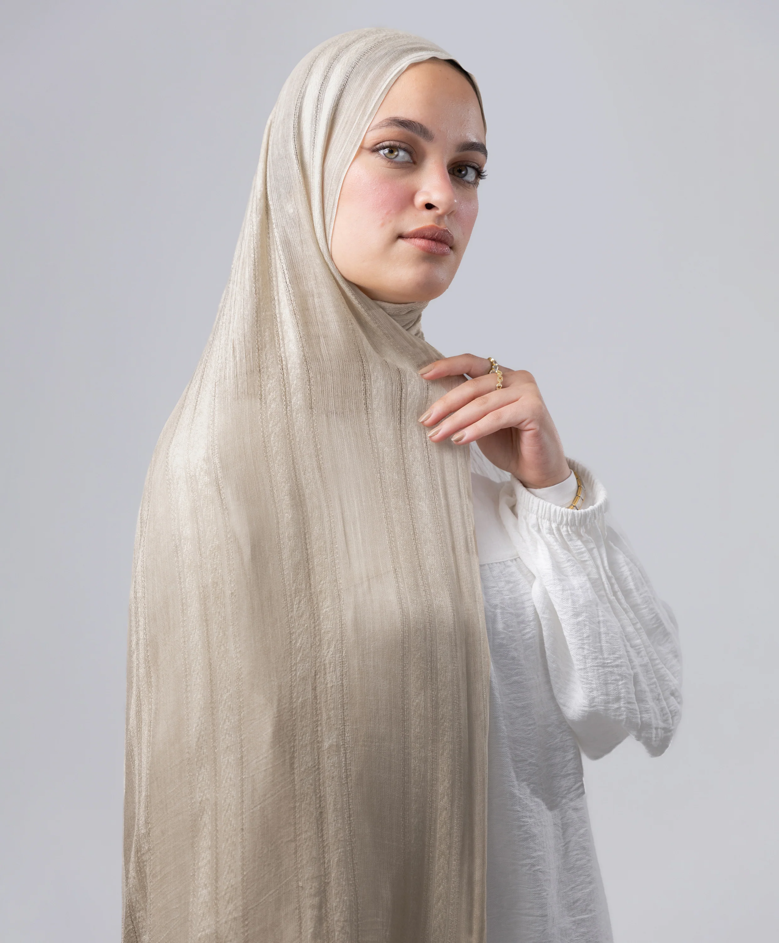 Striped Marble Linen Scarf - Image 19