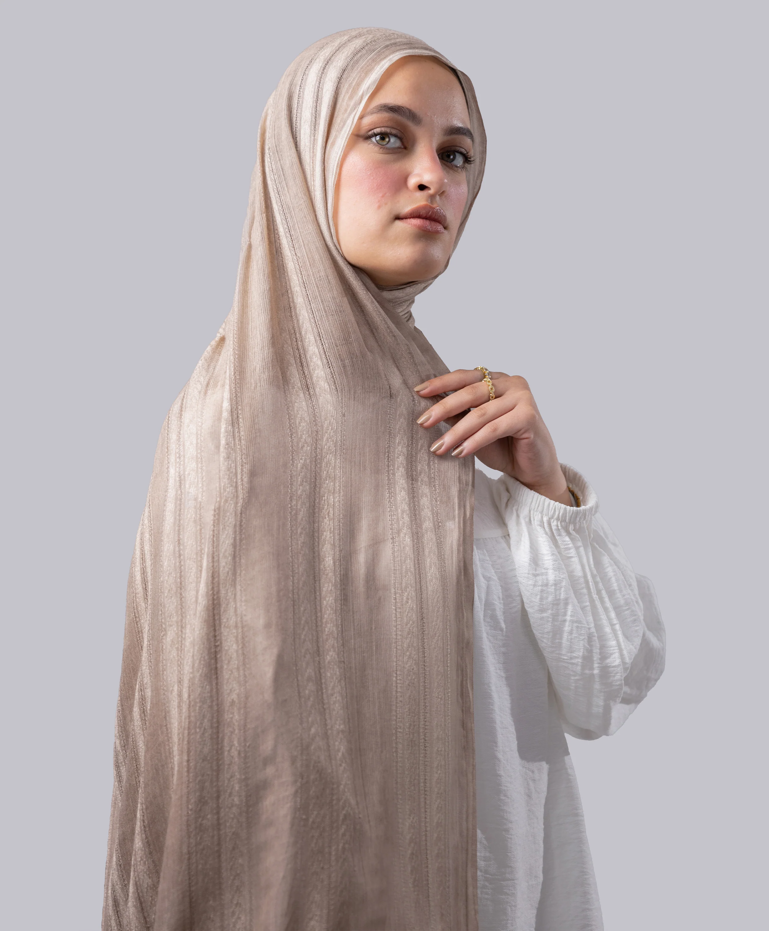 Striped Marble Linen Scarf - Image 23
