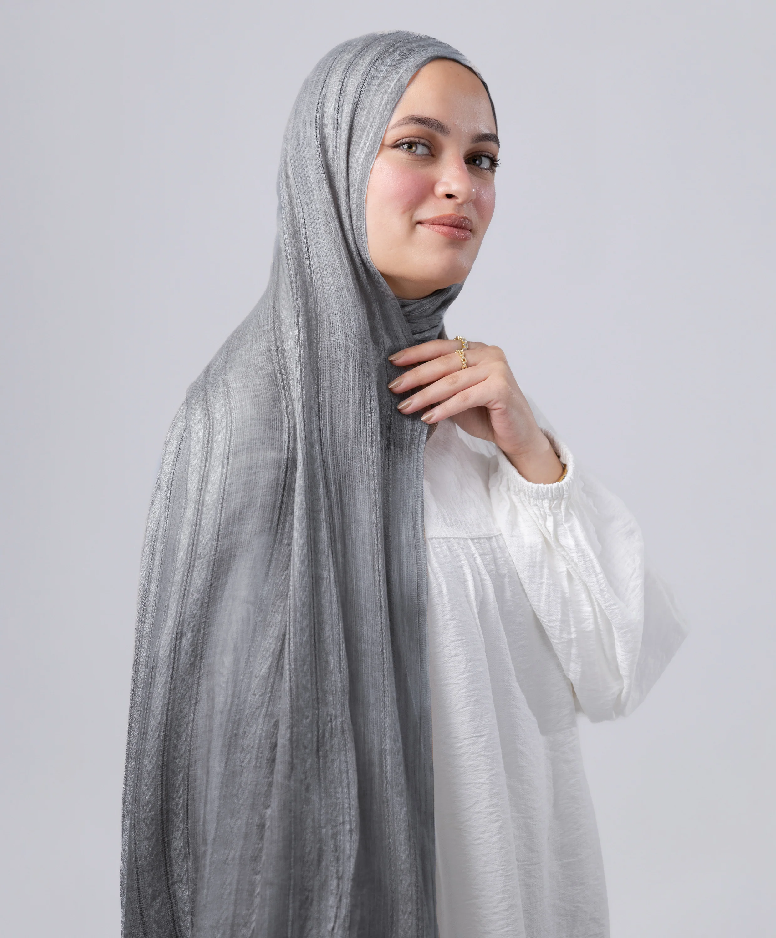 Striped Marble Linen Scarf - Image 24