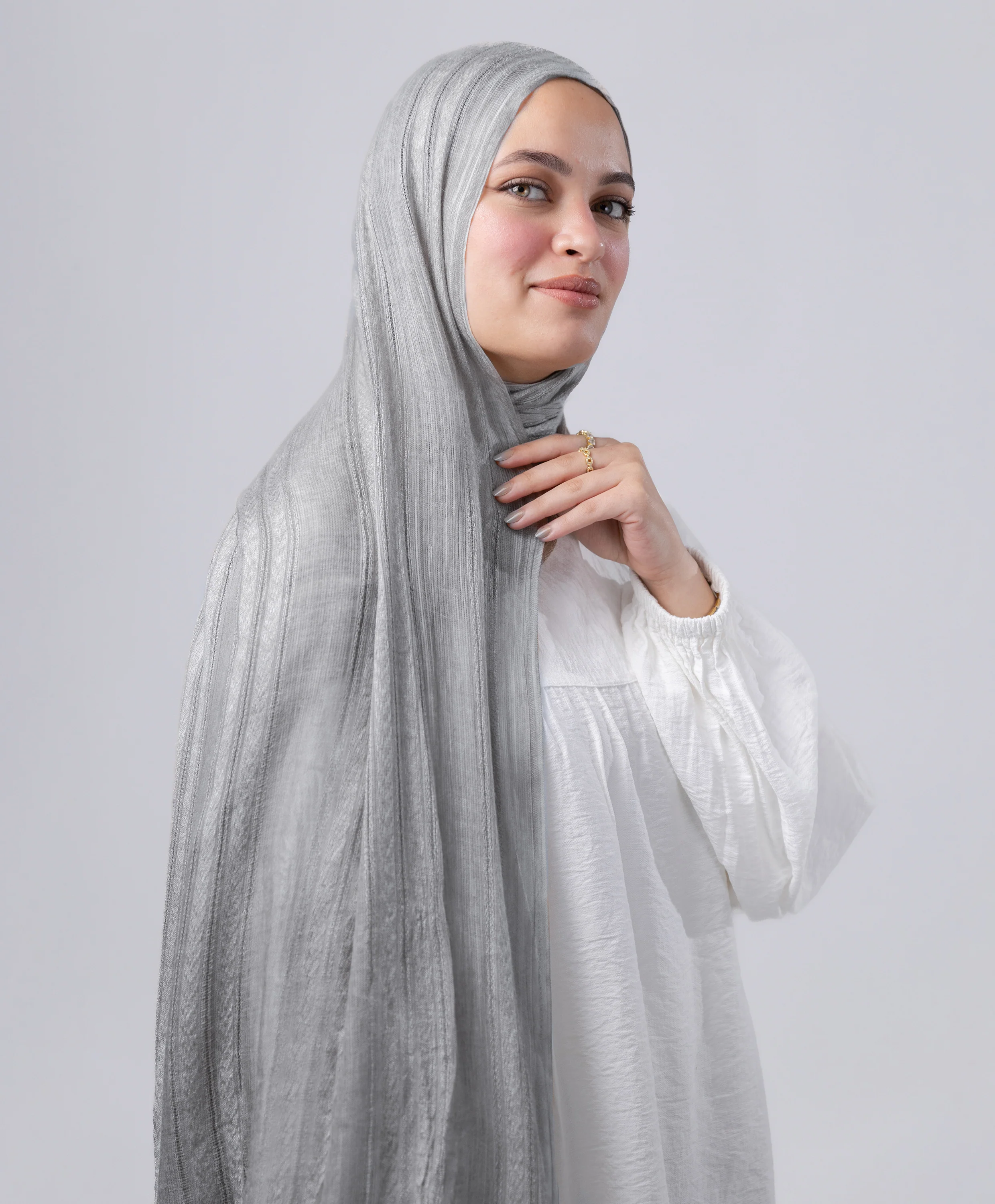 Striped Marble Linen Scarf - Image 25