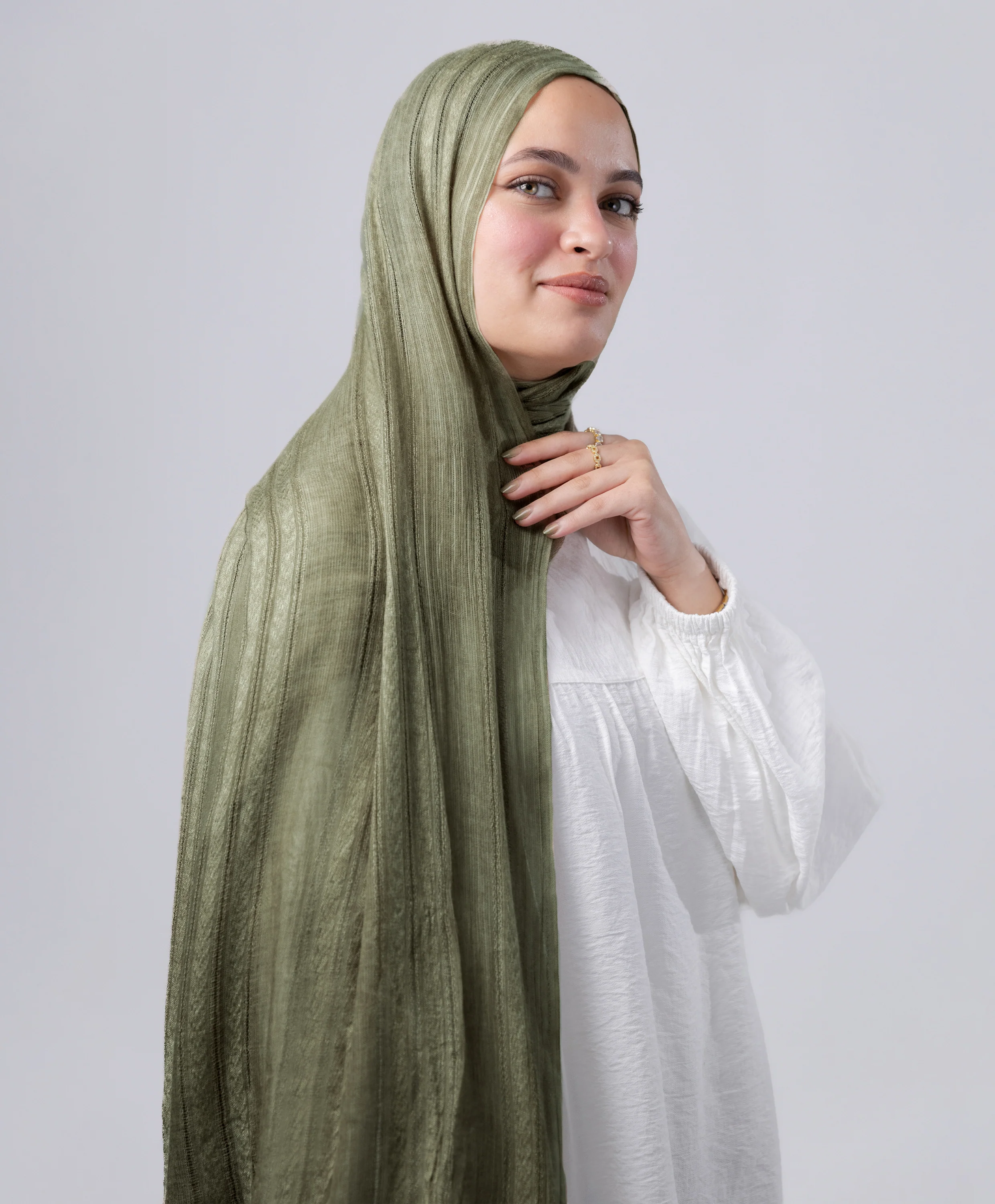 Striped Marble Linen Scarf - Image 26