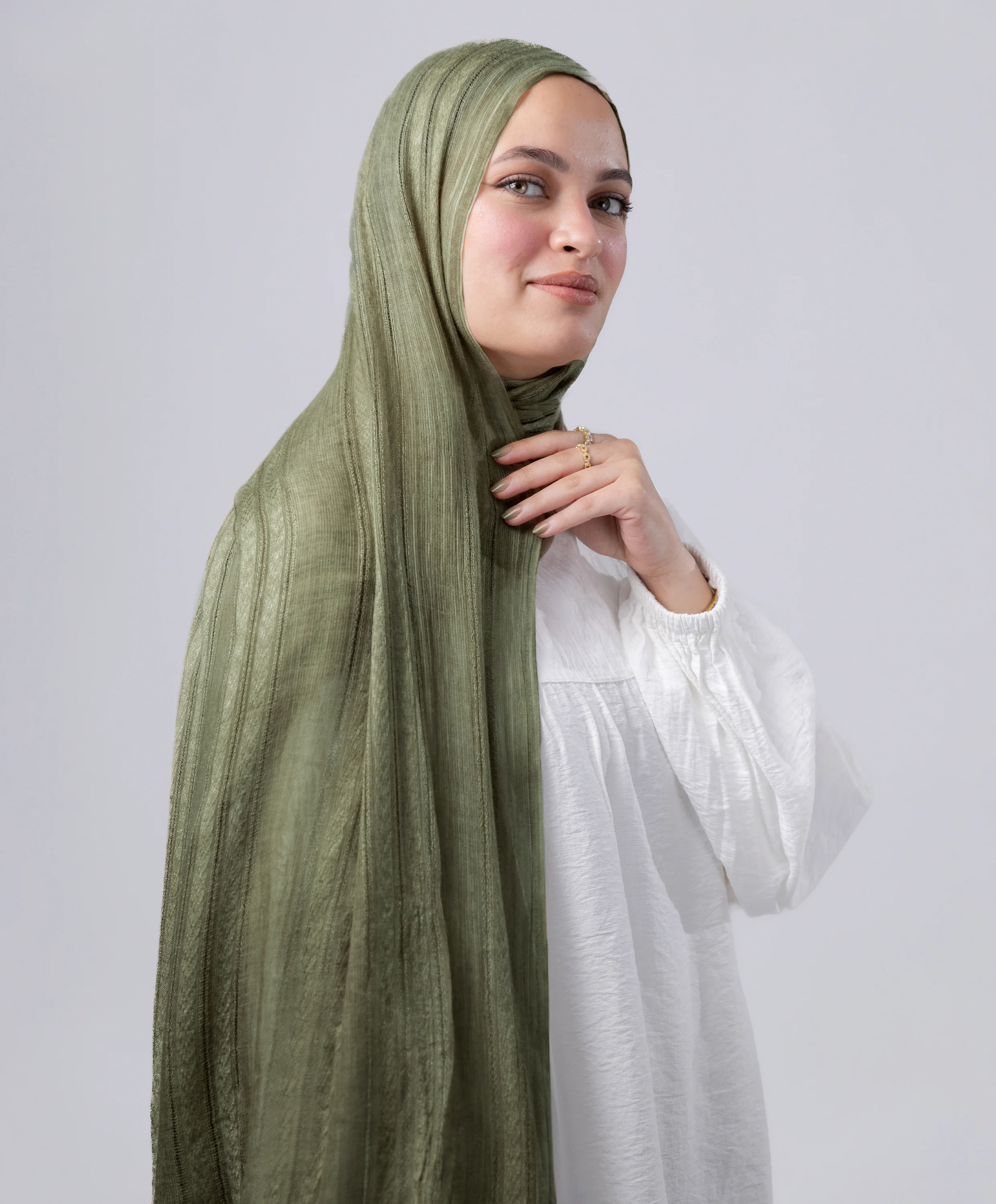 Striped Marble Linen Scarf - Image 27