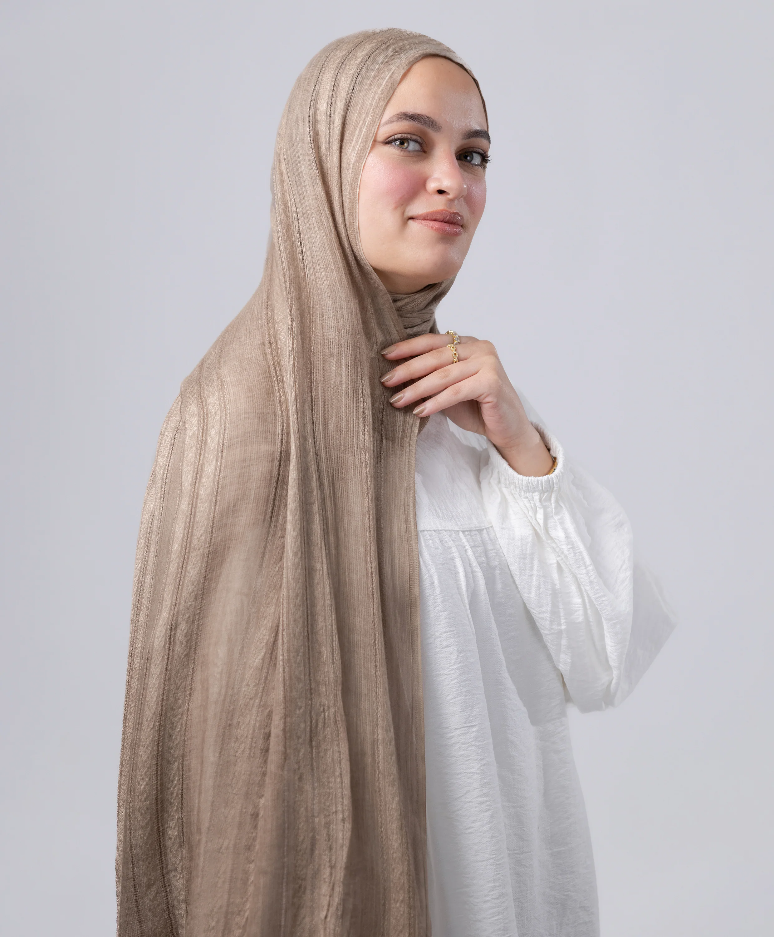 Striped Marble Linen Scarf - Image 28
