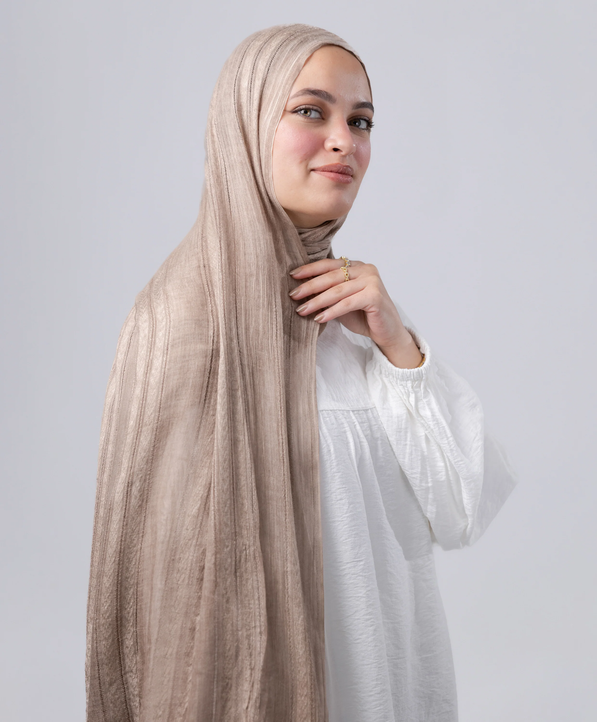 Striped Marble Linen Scarf - Image 30