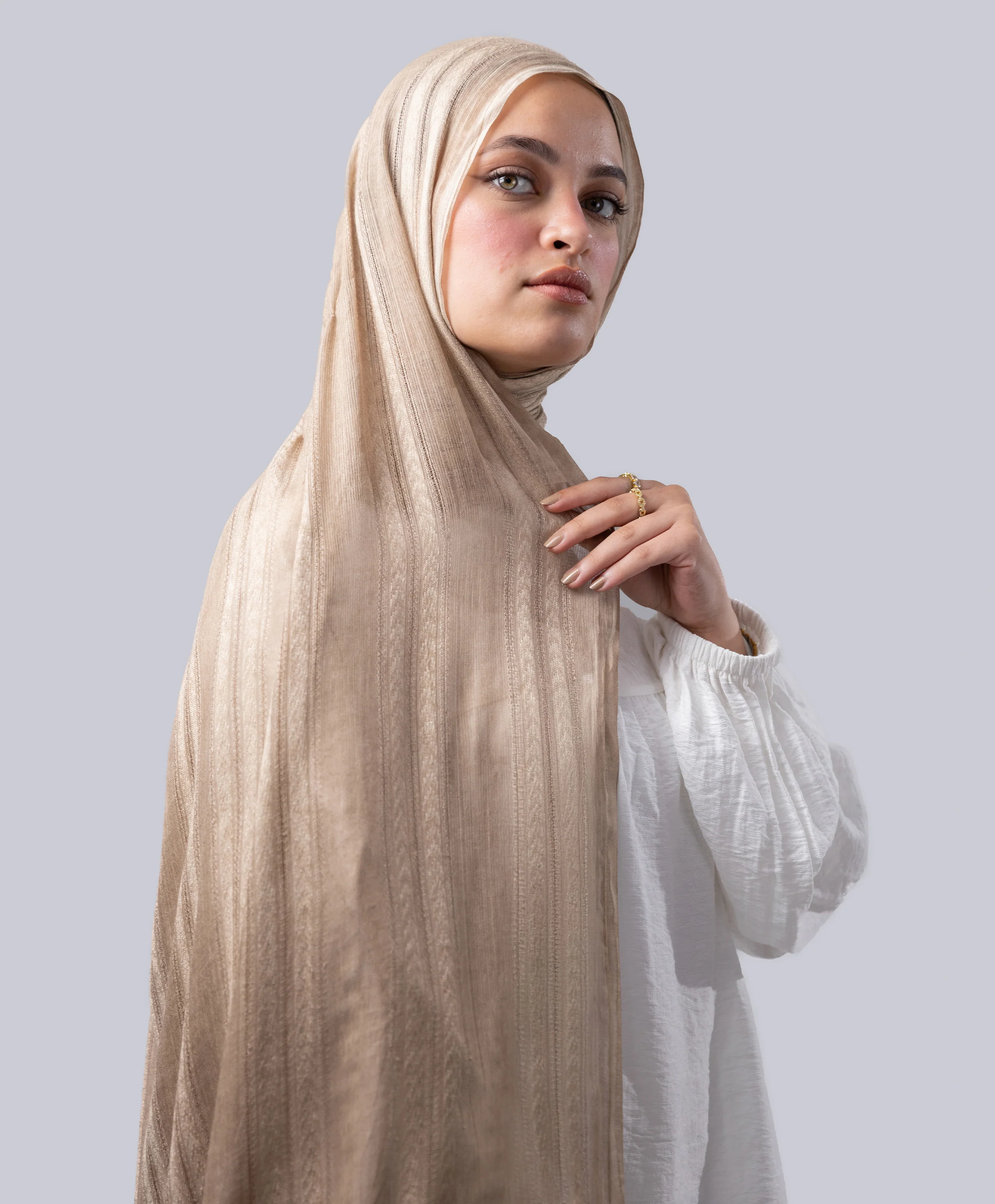 Striped Marble Linen Scarf - Image 7