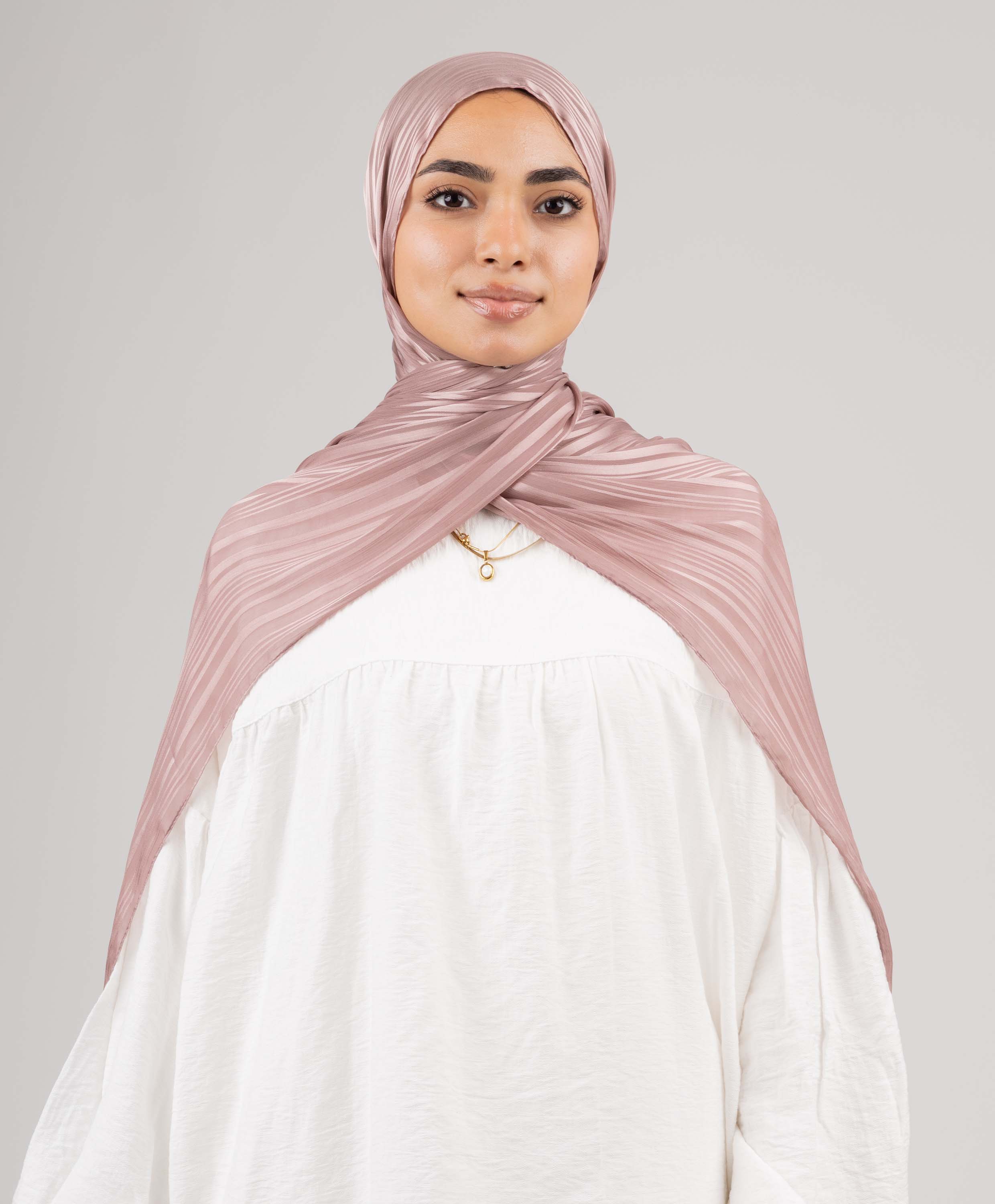 Striped Satin Chiffon Scarf - Image 7