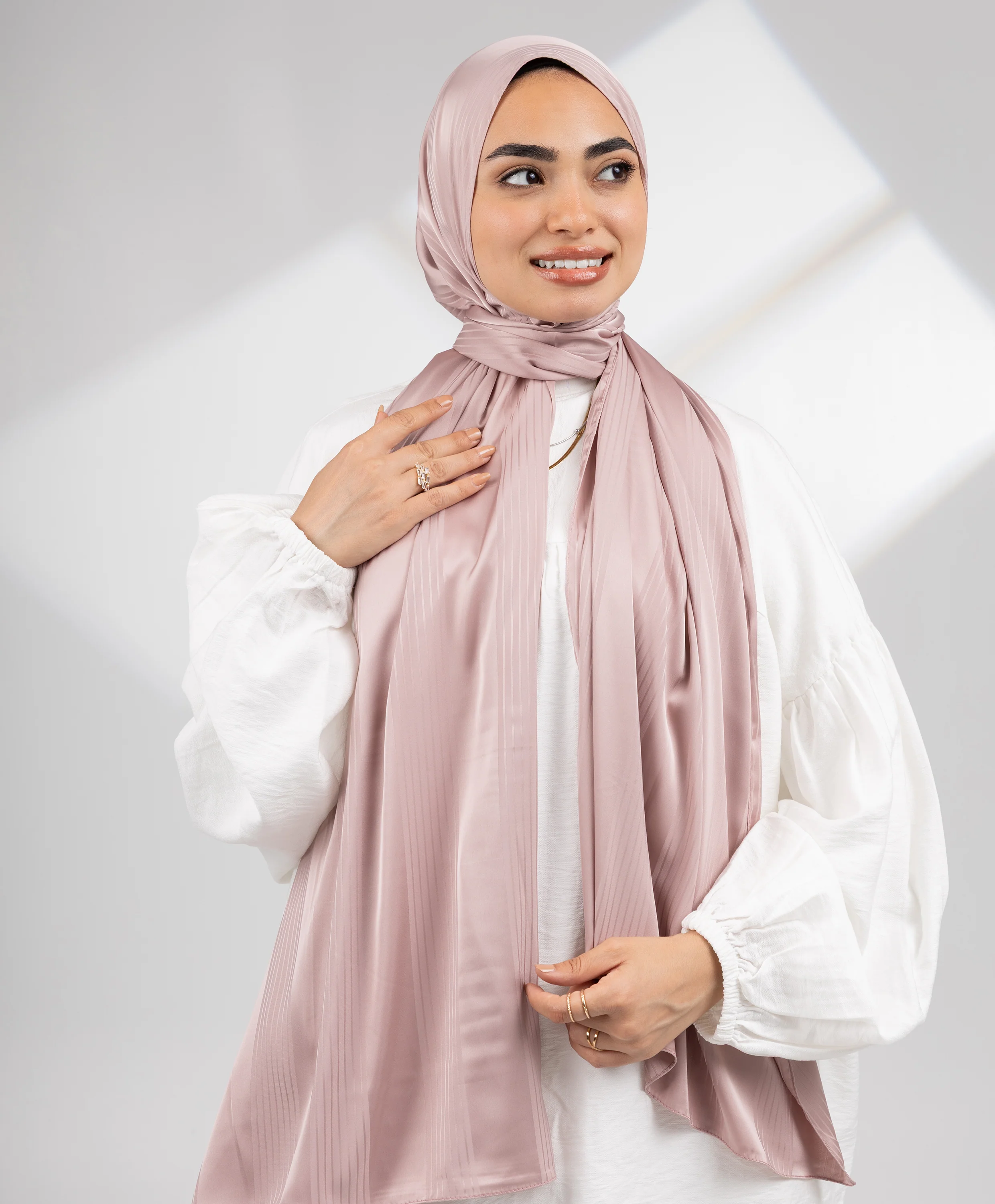 Striped Satin Scarf - Image 14