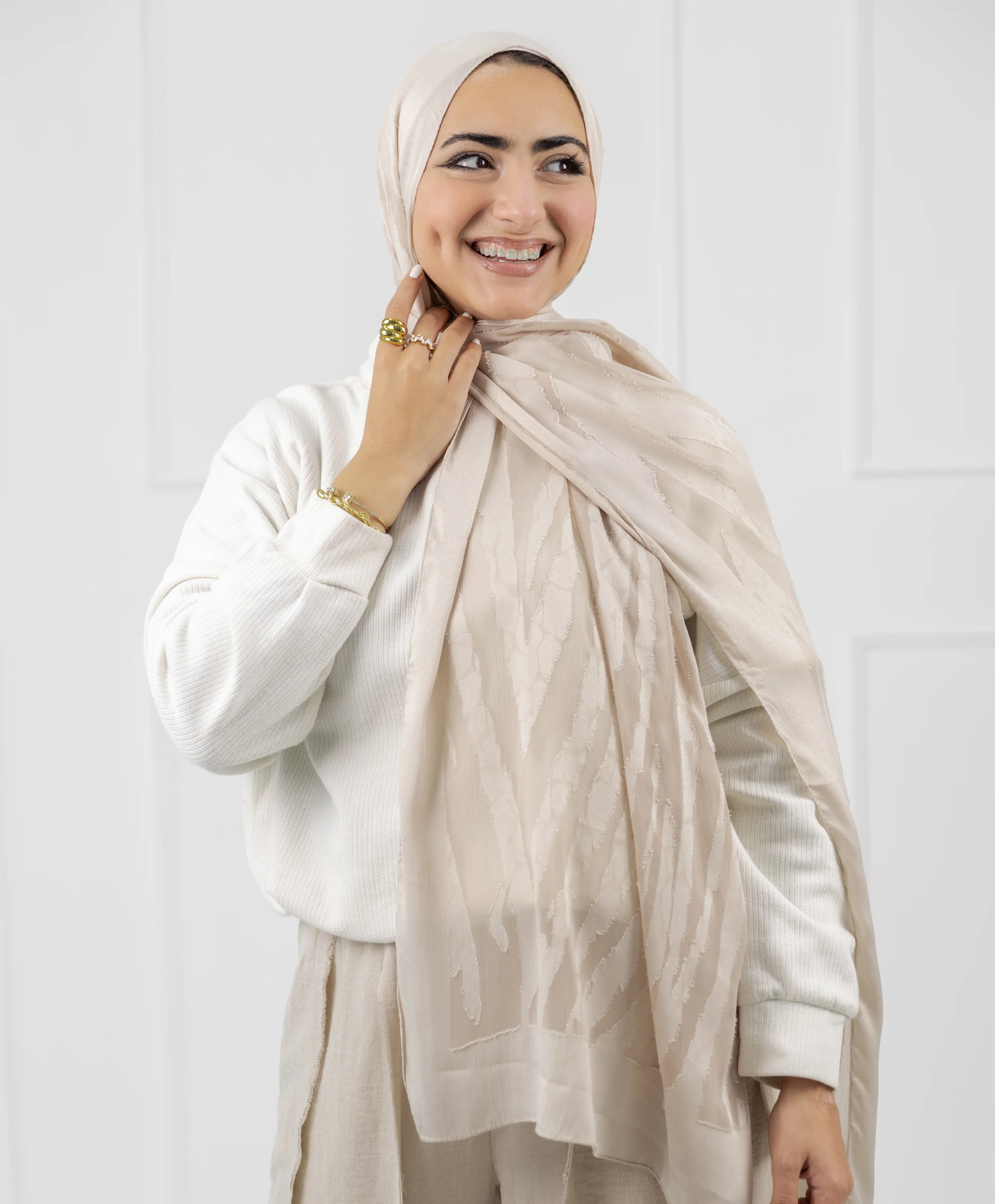 Stripes Chiffon Scarf - Image 7