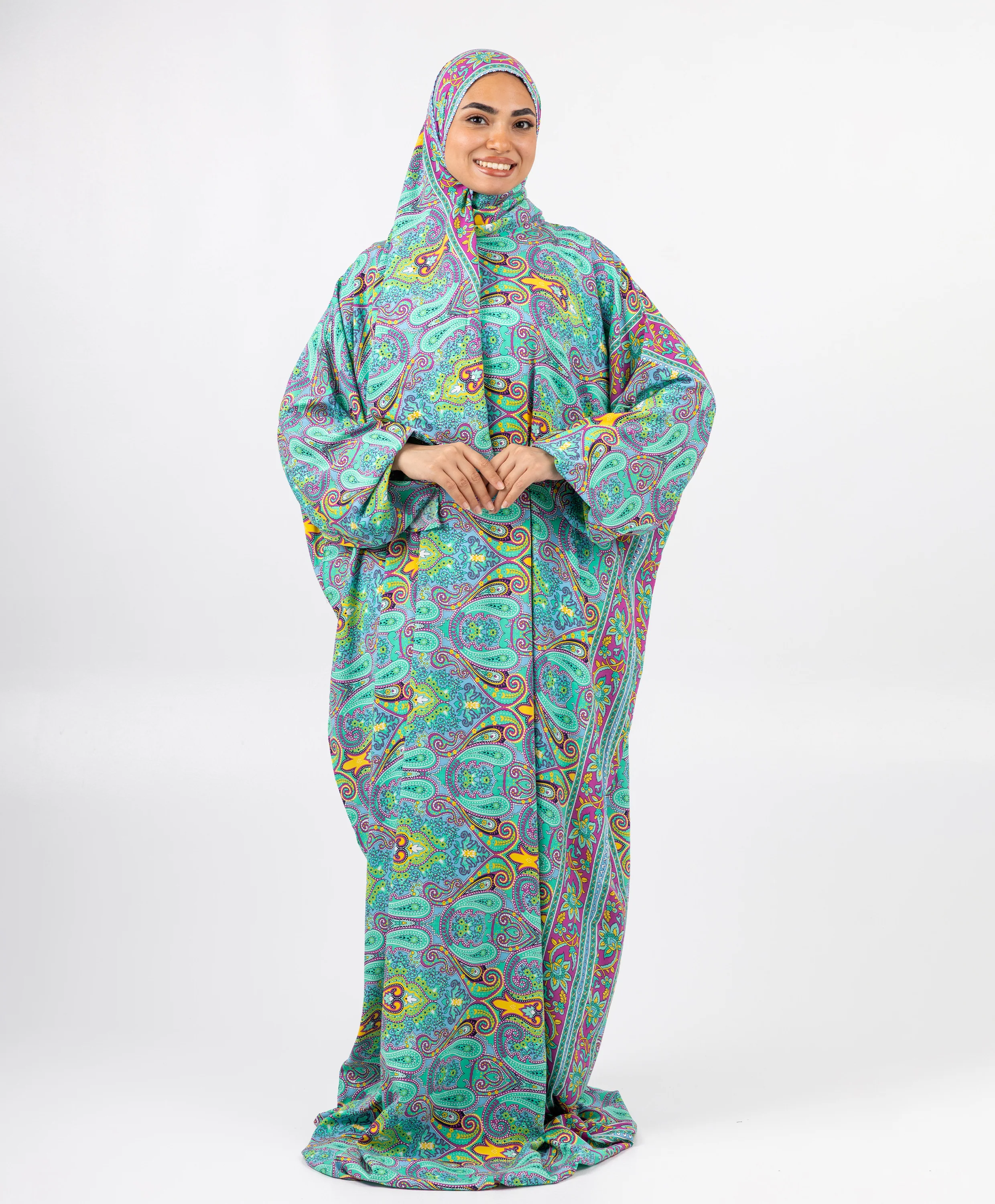 Teal Paisley Viscose Isdal